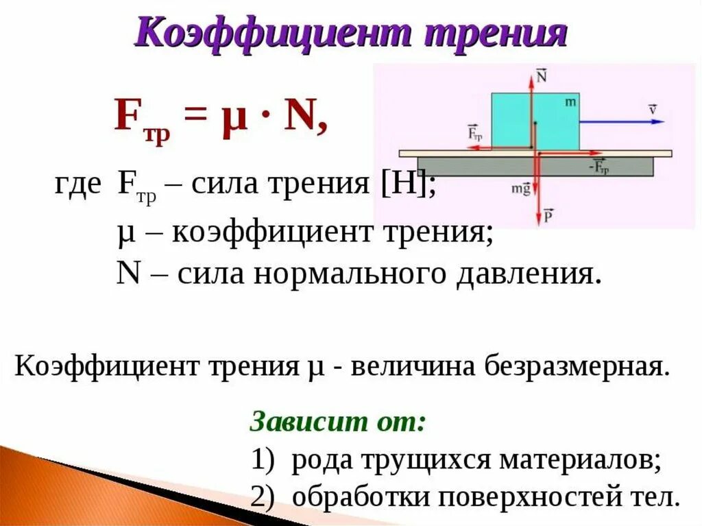 Как узнать коэффициент силы трения скольжения. Как определяется коэффициент трения. Коэффициент трения формула физика 7 класс. Как посчитать коэффициент трения скольжения.