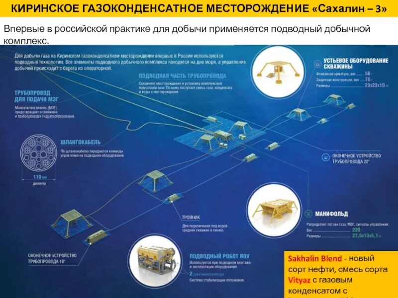 Подводный добычной комплекс Киринского месторождения. Сахалин Южно Киринское месторождение. Береговой Технологический комплекс Киринское ГКМ. Обустройство Киринского ГКМ.