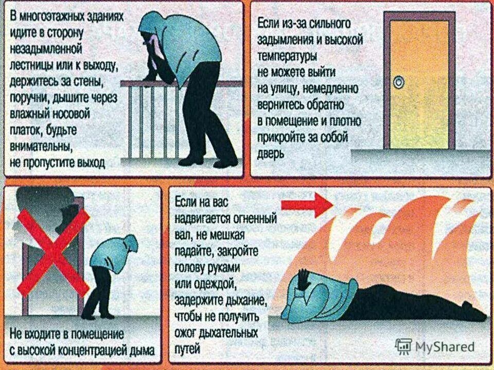 Гибнут какое время. Действия при задымлении. При задымлении помещения необходимо. Действия во время пожара в квартире. Действия при задымлении в помещении.