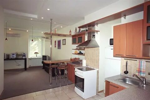 Газовая кухня объединение с комнатой