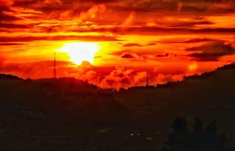 The sun sets in the east