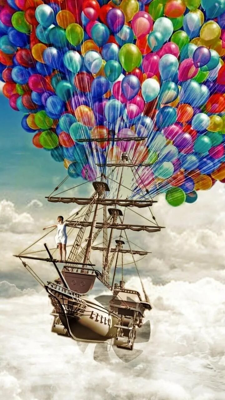 Открытка с днем рождения с воздушными шарами. Корабль на воздушных шариках. С днём рождения шарики. Корабль на воздушноммшаре. С днём рождения шары воздушные.