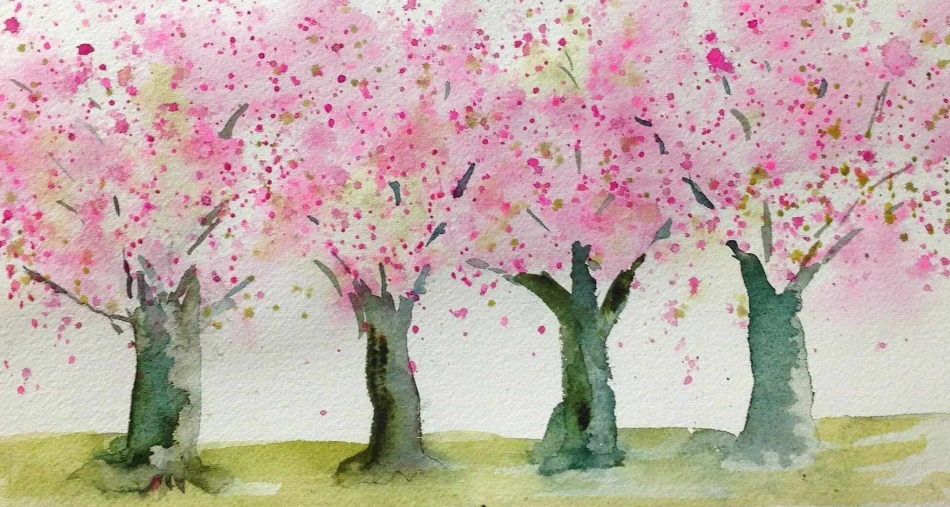 Рисование деревья весной. Рисование цветущее дерево подготовительная группа. Рисование Весеннее дерево.