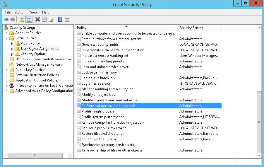 Load policy. Perform Volume Maintenance tasks. Local Security Policy — perform Volume Maintenance tasks. Local service. Network Maintenance service ошибка.