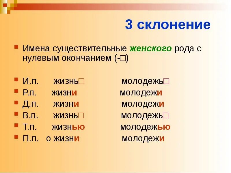 Молодежь какое окончание