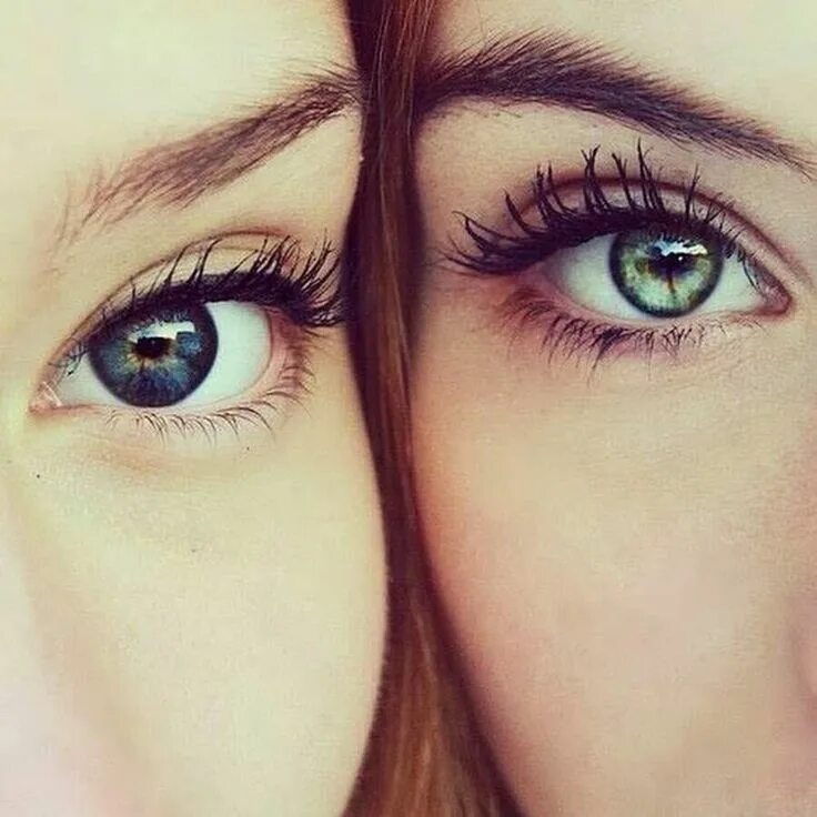 Голубоглазая сестра. Красивые глаза. Красивые глазки. Два глаза. На глазах у подруги.