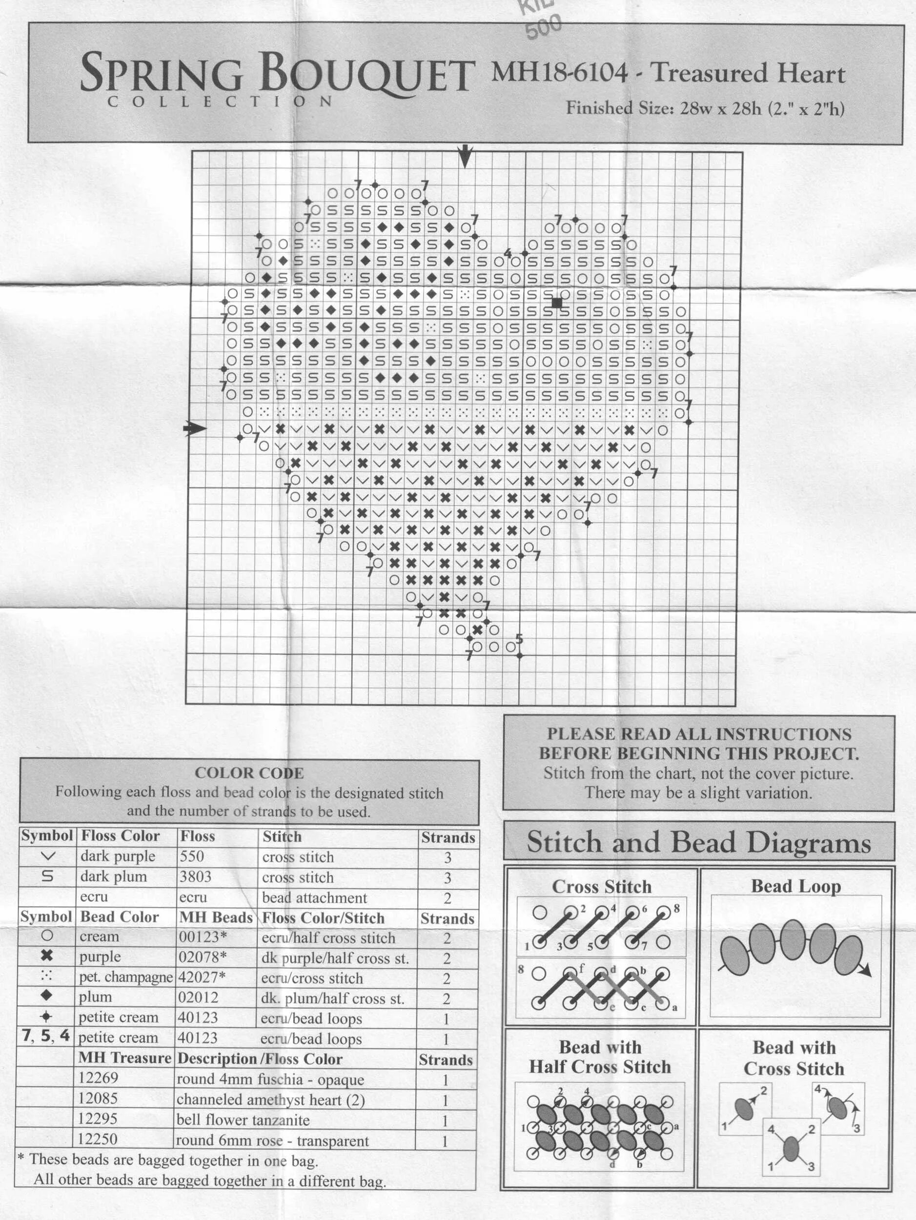 Cross Stitch Patterns and Instructions - Mill Hill Beads, Spring Bouquet