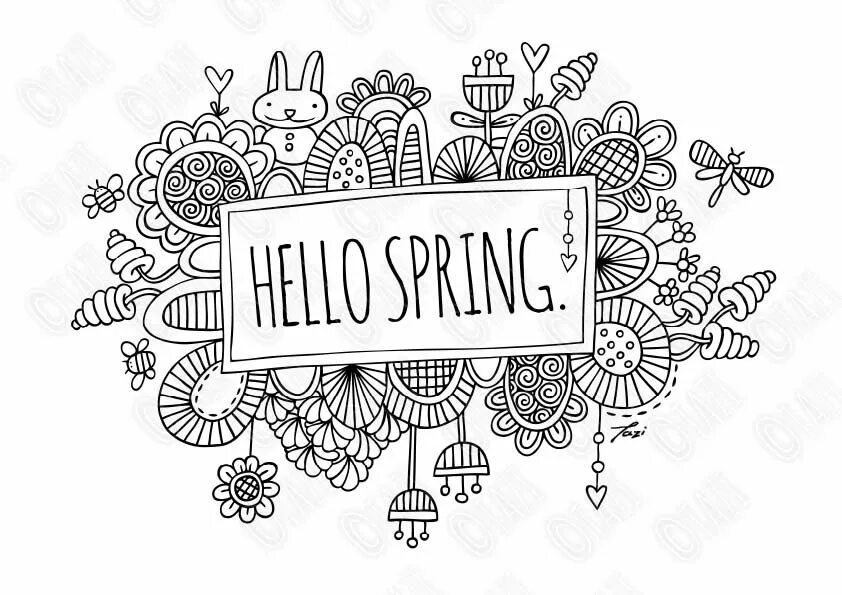 Hello page. Hello spring раскраска. hello spring надпись.