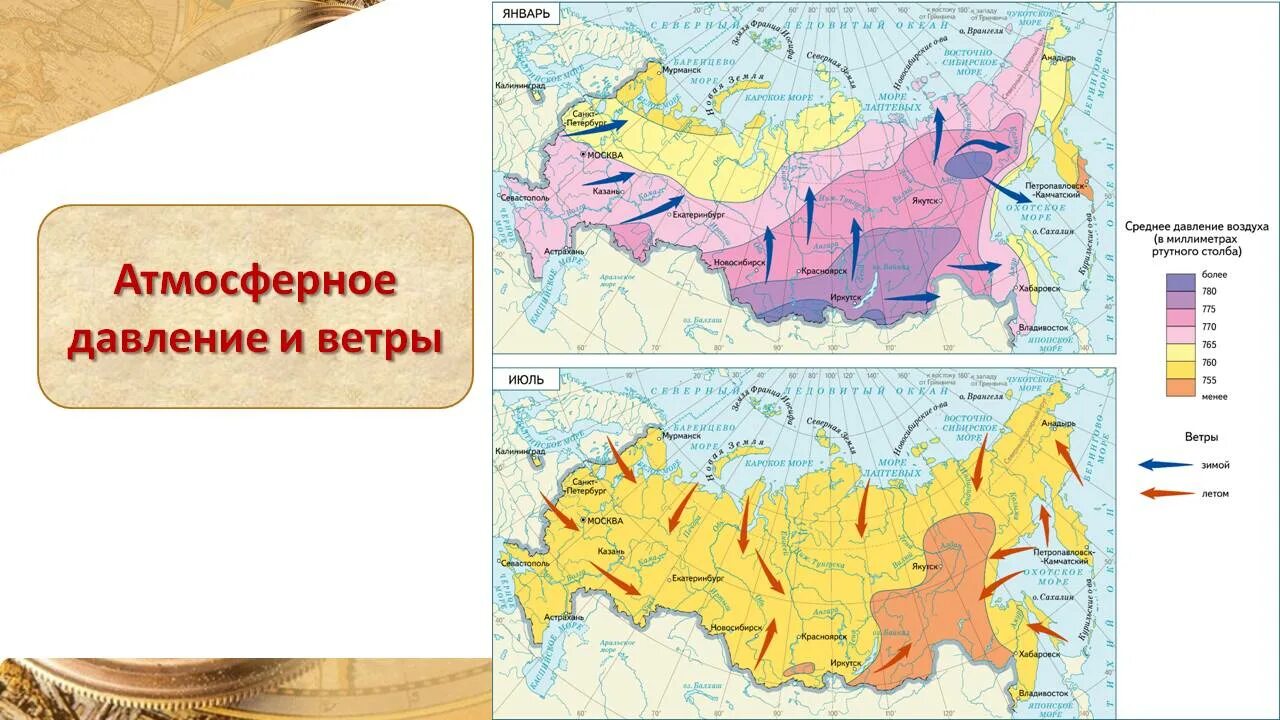 Какая воздушная масса на территории россии. Типы воздушных масс на территории России. Карта воздушных масс. Воздушные массы на территории России карта. Карта движения воздушных масс России.