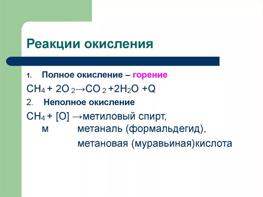 Метанол метаналь метановая кислота