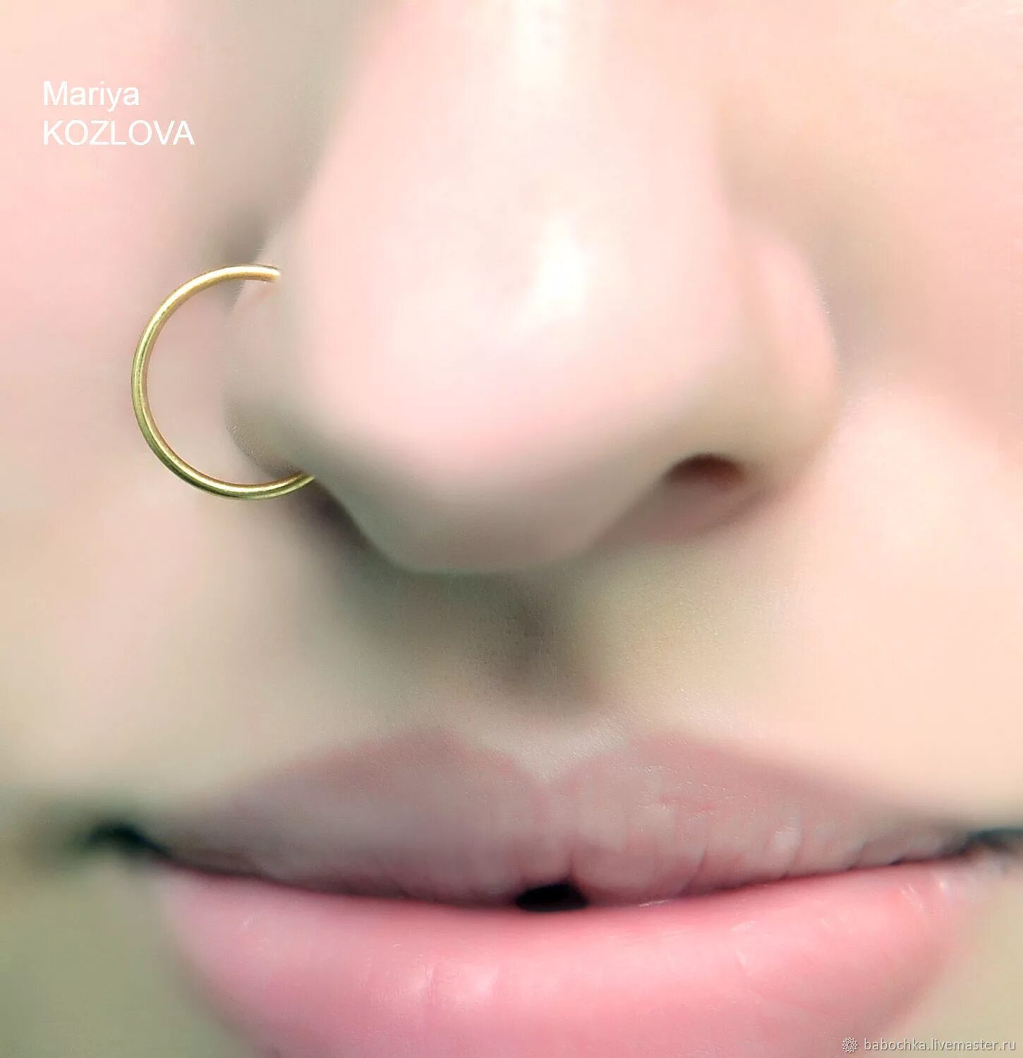 Crystal Rhinestone Flower Surgical Steel Nose Ring Hoop Women's Body Piercing Je