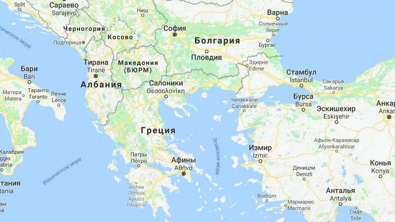 Карта Турции и Балканского полуострова. Балканский полуостров на карте Греции. Греция (+ карта). Греция на карте Европы.