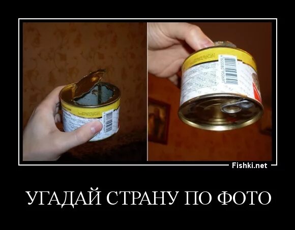 Сыграем в угадай страну. Консервы демотиватор. прикол консервы демотиватор. угадай страну. консервная банка юмор.