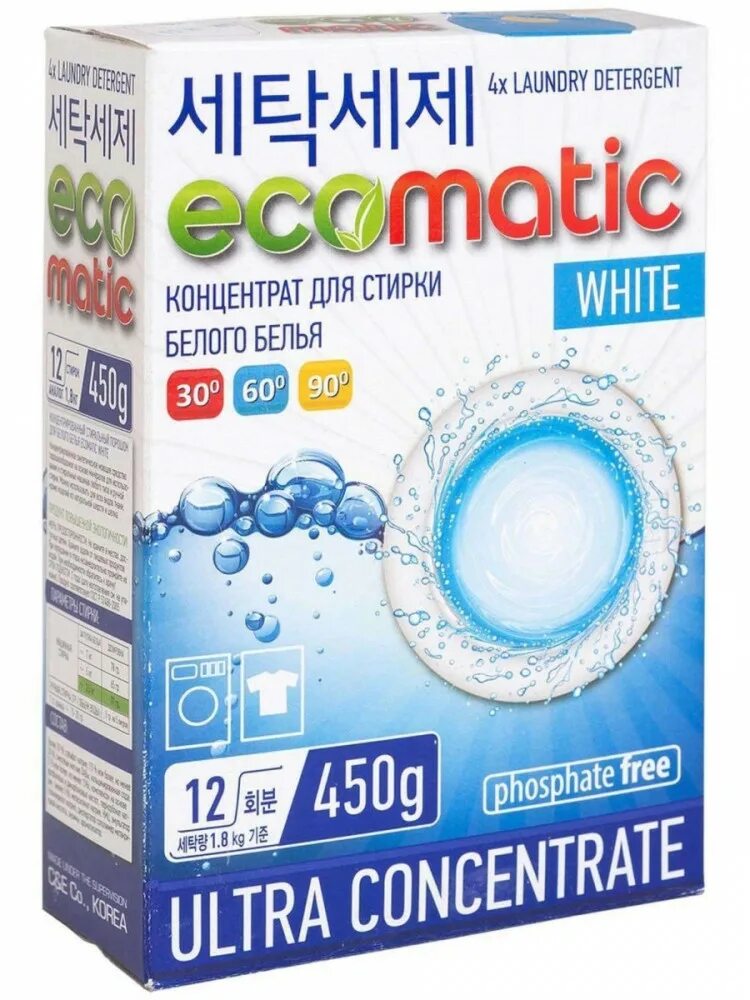 Стиральный порошок Ecomatic White. Стиральный порошок Mukunghwa Dual Whitening Bright Drum. Стиральный порошок 450 гр. Концентрат для стирки белья белая в порошке.