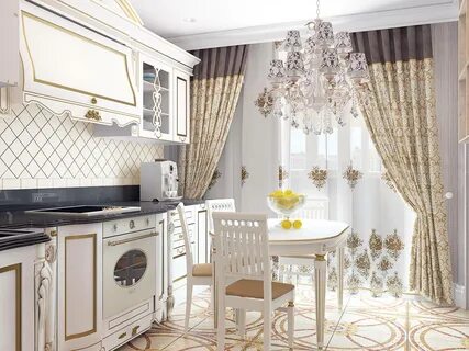 Шторы на светлую кухню