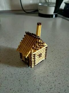 Дом из спичек с клеем