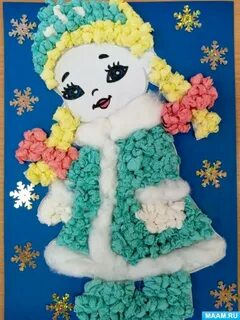 Аппликация снегурочка