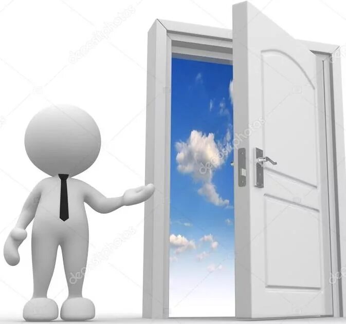 Двери возможностей. Человечек с дверью. Человечки открытая дверь. Человечек у открытой двери. Открывающаяся дверь с человечком.