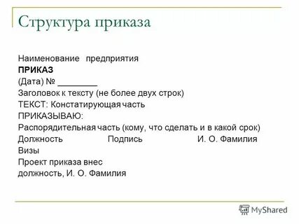 Что такое приказ по основной деятельности