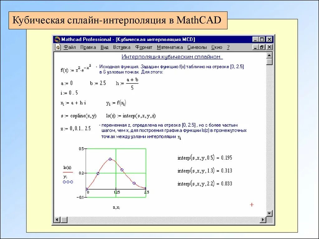 Метод квадратичной интерполяции. Интерполяция mathcad linterp. интерполяция кубическим сплайном маткад. линейная и сплайновая интерполяция mathcad. метод сплайновой интерполяции маткад.