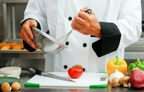 A chef cooks food