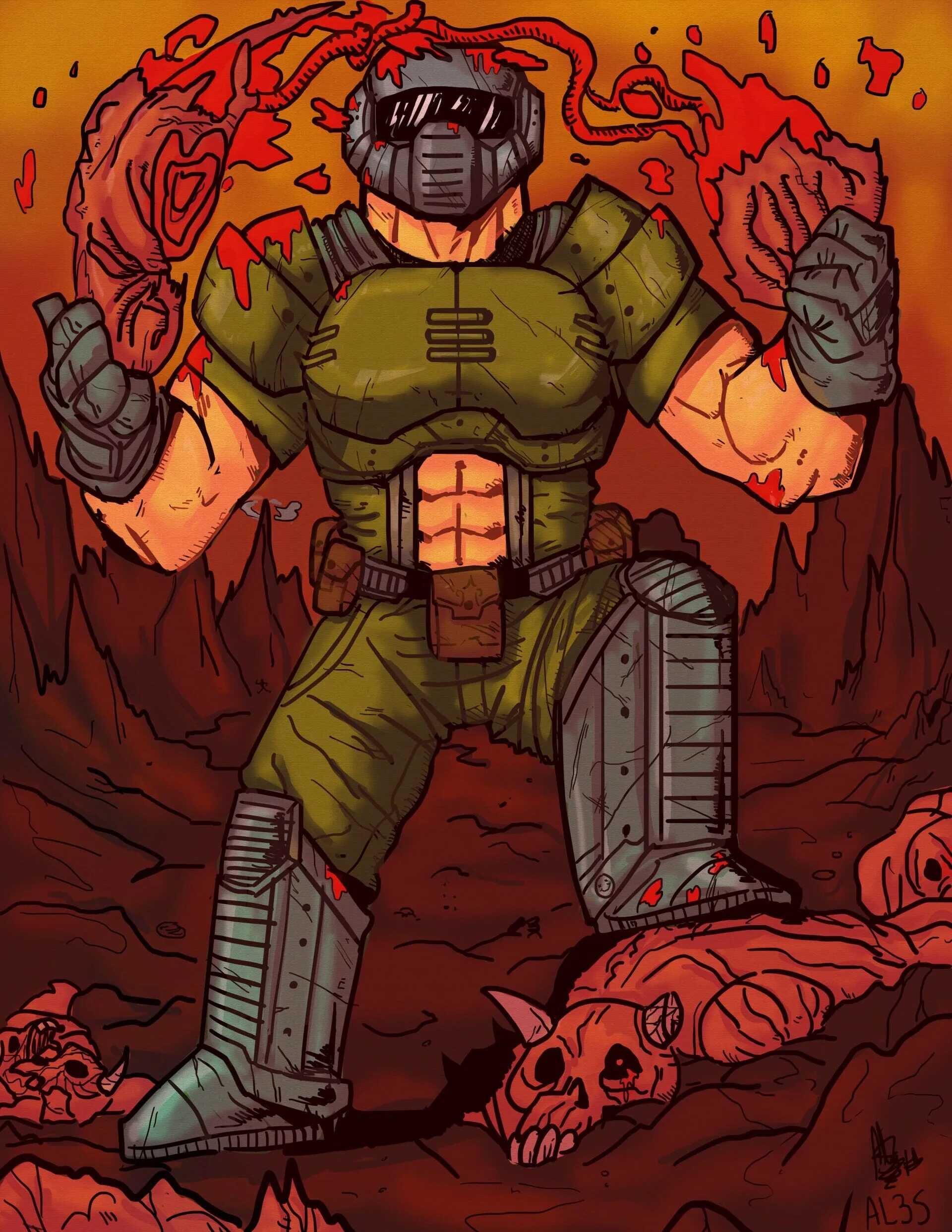 Doom rushaz. Думгай. Doom Slayer. Думгай 2016.