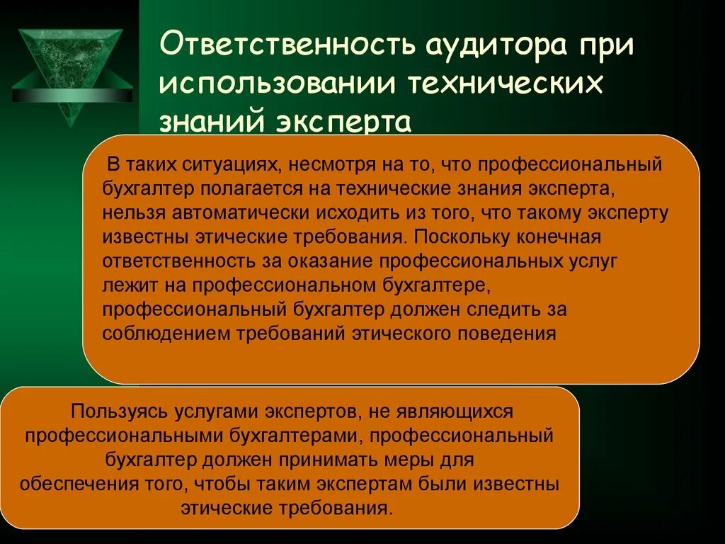 Обязанности аудиторской организации индивидуального аудитора. Ответственность аудитора.