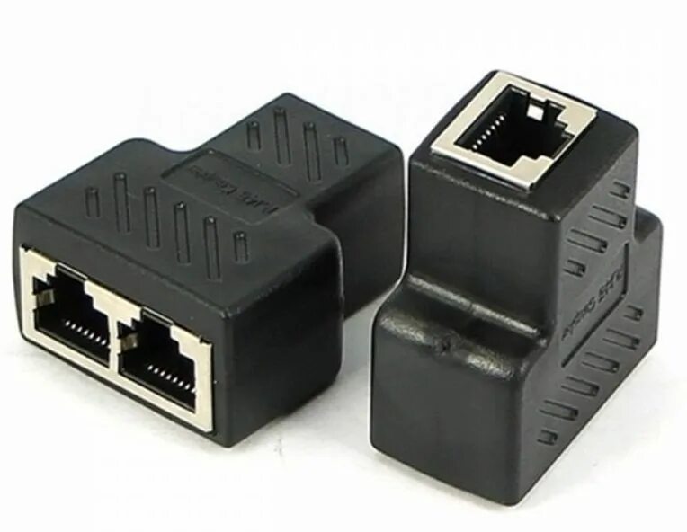 RJ-45 раздвоитель(сплиттер). Сетевой сплиттер разветвитель RJ 45. Компьютерный двойник RJ-45(8p-8c) (штекер - 2 гнезда) Rexant. Адаптер - разветвитель rj45 2 гнезда 8p8c + гнездо 8p8c.