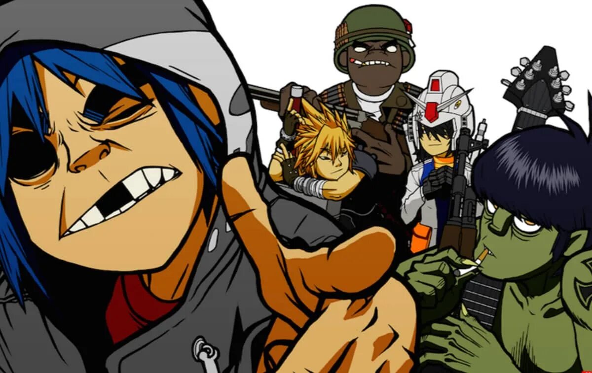 Группа Gorillaz. Группа Gorillaz персонажи. Группа гориллаз 2д. Gorillaz 2006. Гориллаз слушать песни