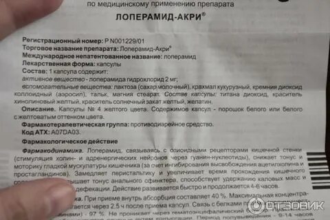 Применение препарата лоперамид