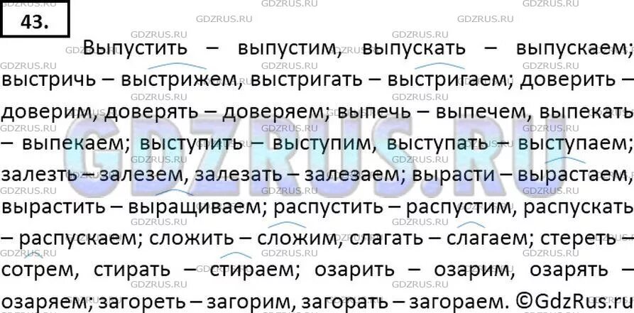 Русский 10 класс упр 43. Образуйте глаголы 1-го лица множественного числа. Выпустить 1 лицо множественное число. Образуйте от данных глаголов. Выстричь 1 лицо множественное число.