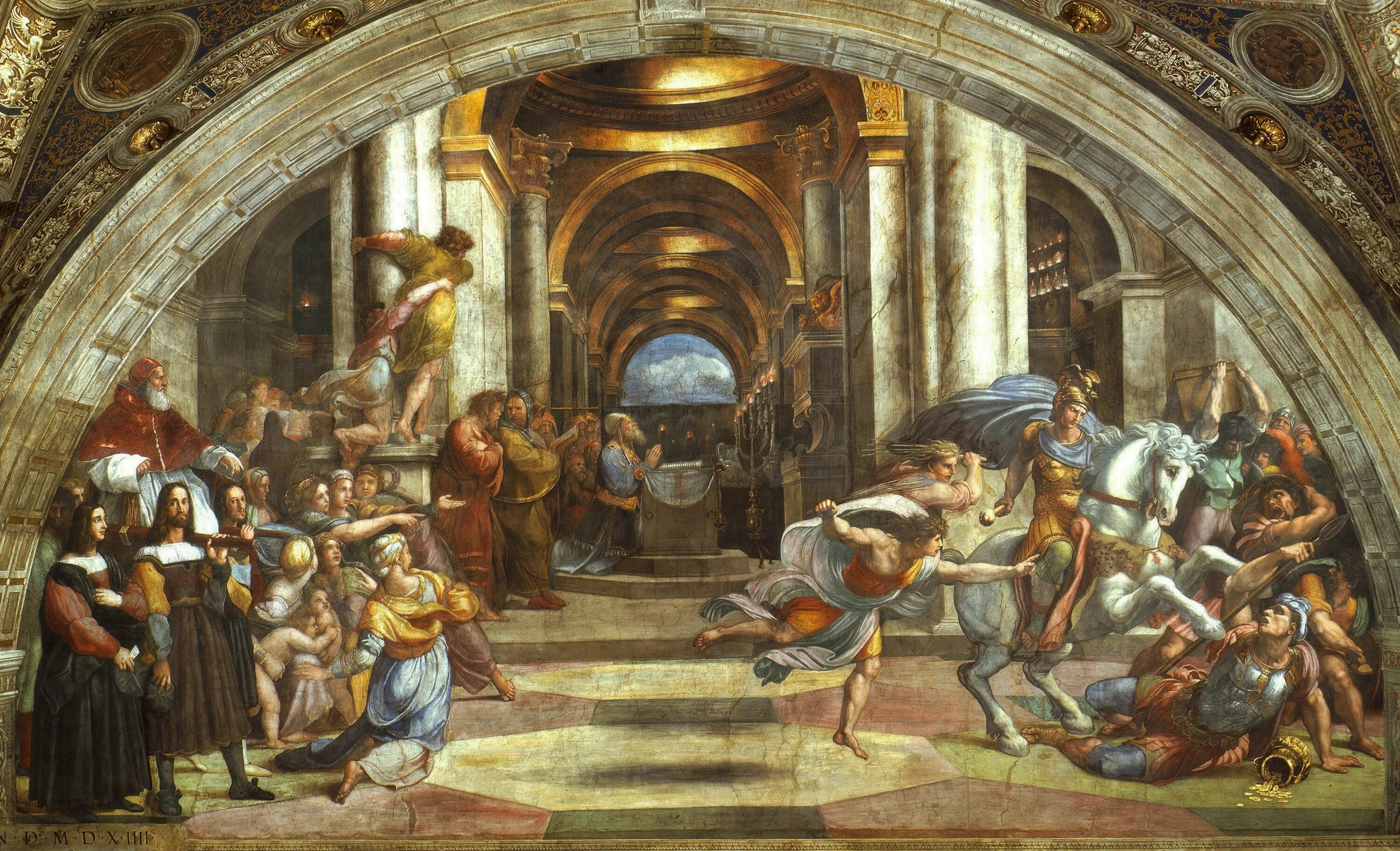 Фреска Рафаэля Санти изгнание Илиодора.