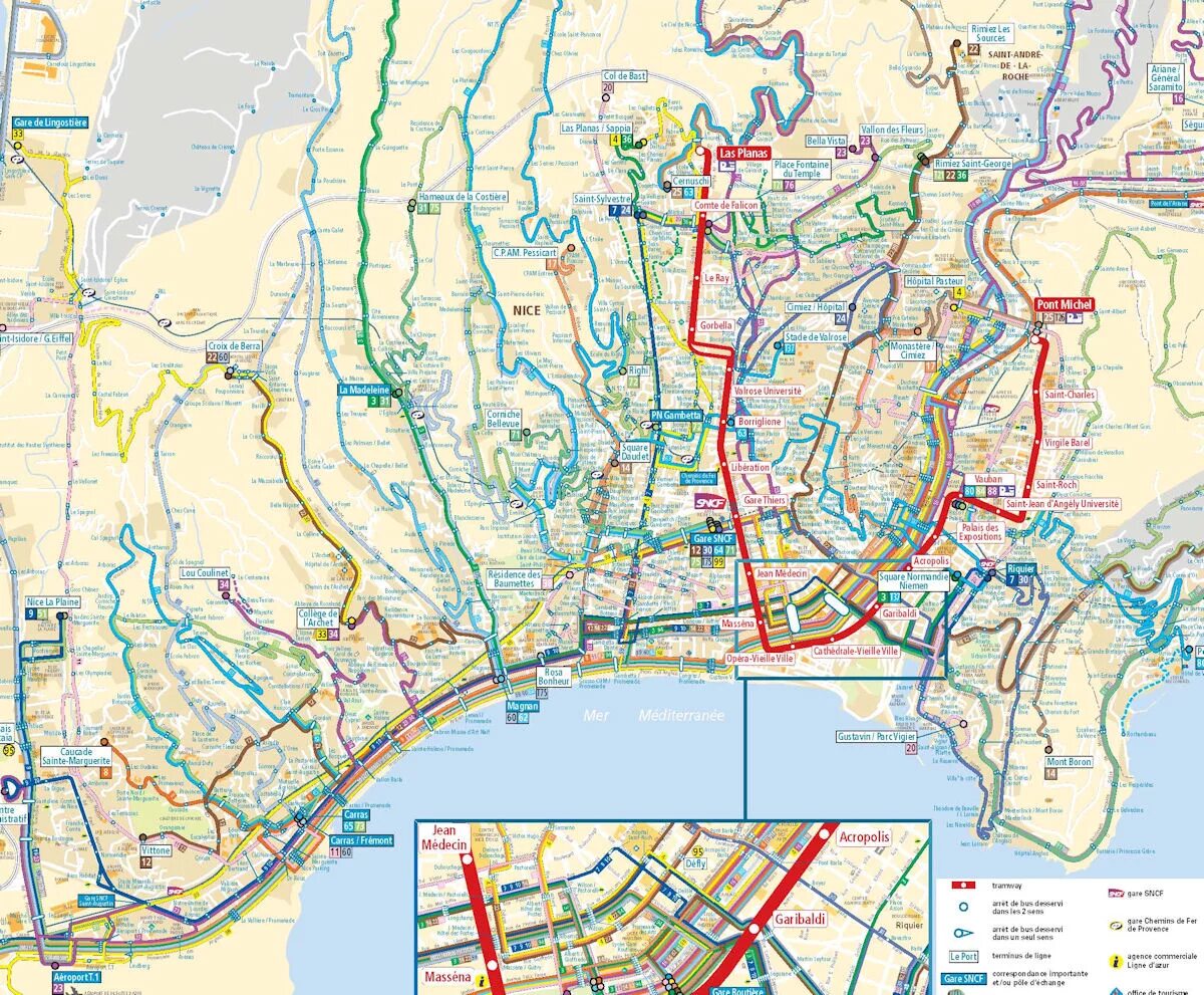 Карта автобусов Ниццы. Схема общественного транспорта Ниццы. Схема транспорта Ницца. Схема автобусы в Ницце.