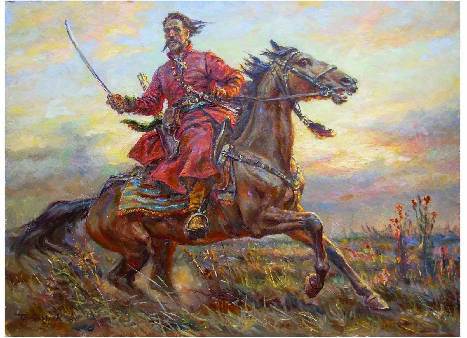 Ukrainian cossack. Теленик художник. Запорожские казаки Теленик.