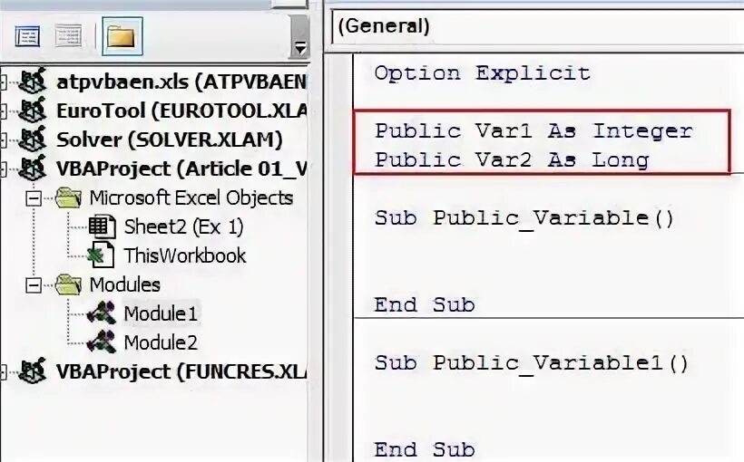 Vba public. Типы переменных в vba excel.