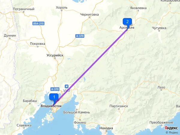 Сколько от арсеньева до