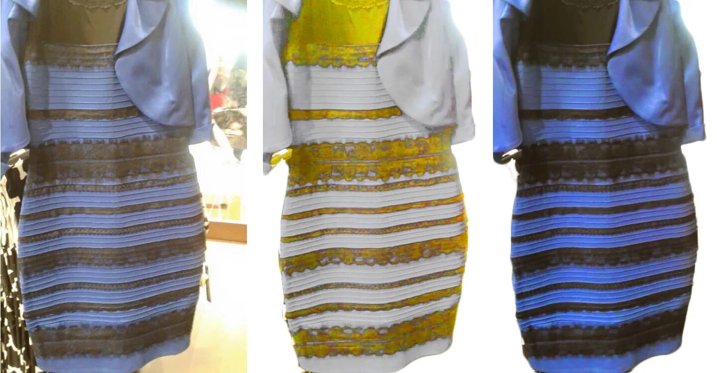 Выбери синий или черный. Платье разного цвета. Сине золотое платье. Бело золотое платье. Платье сине-белое.