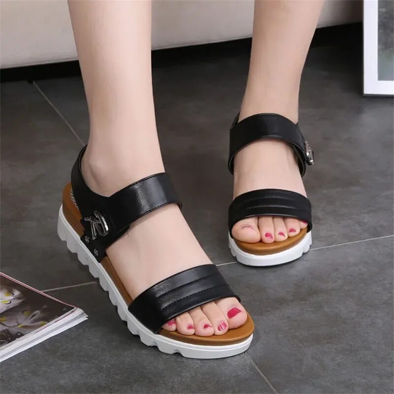 Korean Style Shoes босоножки. Босоножки на плоской подошве. Летние босоножки на плоской подошве. Босоножки женские на плоской подошве. Сандалии на толстой подошве