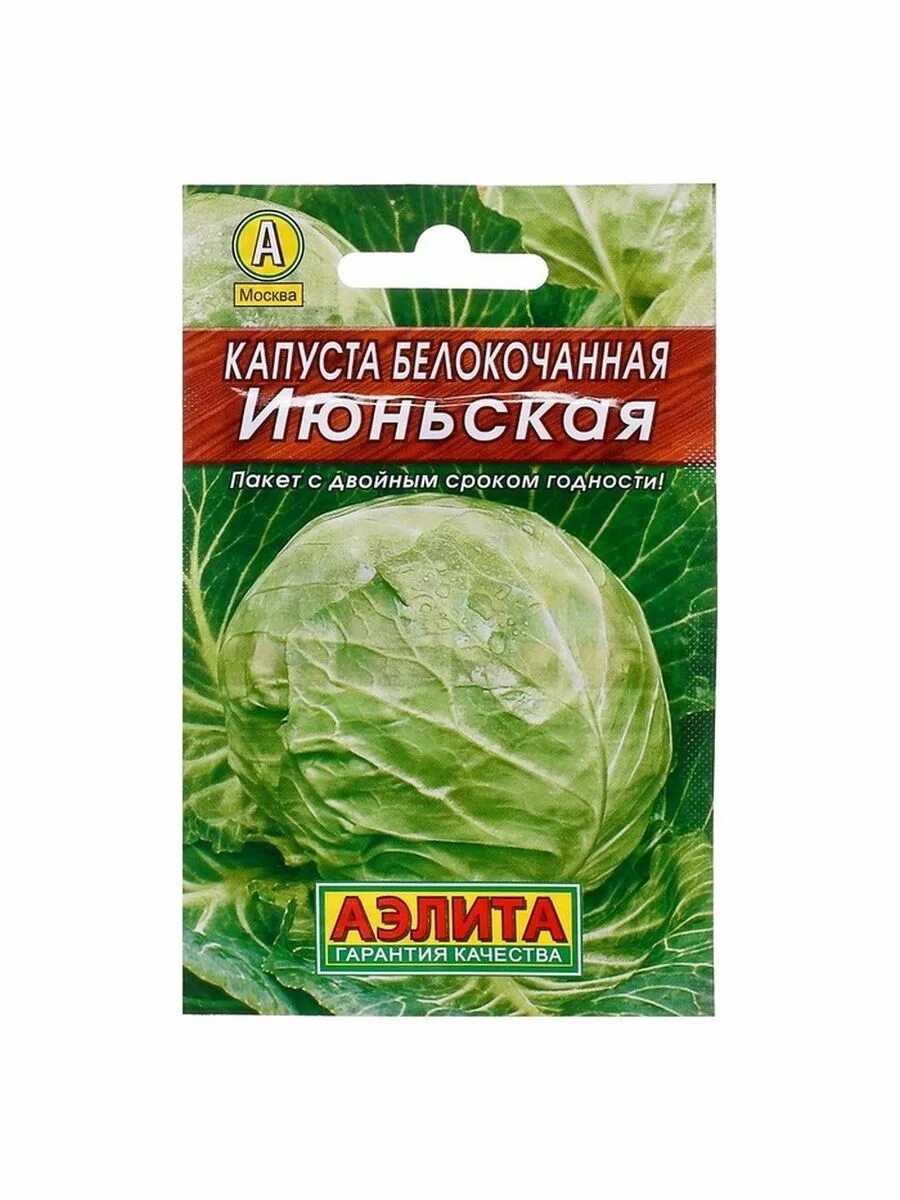 Семена / Капуста белокочанная июньская набор из 2 и 4уп по 0,5г (ранняя) / Семен