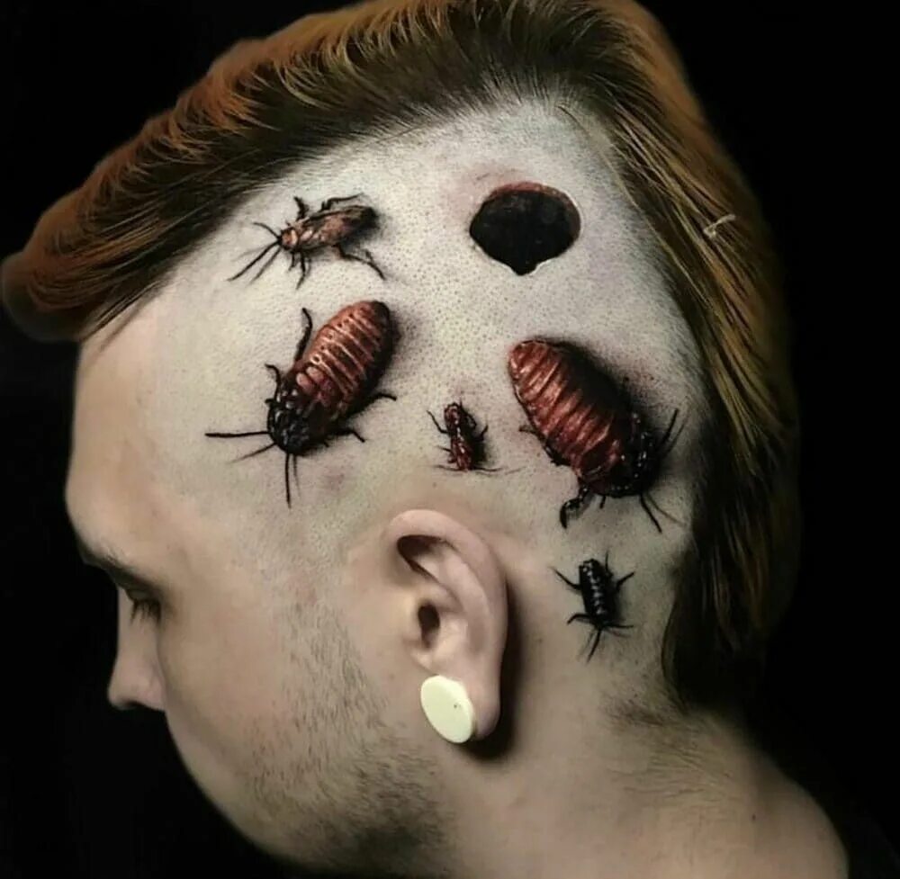 Ужасные точки. Тату таракан. Отвратительные Татуировки. Тараканы в голове.