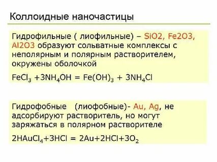 Методы получения золя