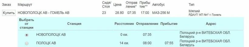 Расписание автобусов гомель лоев