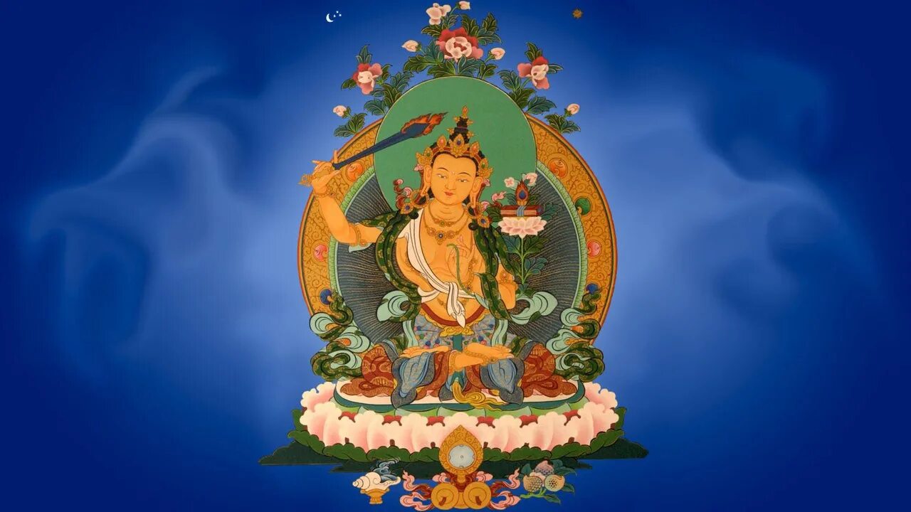 Дорог будды. Будда Манджушри мантра. Буддийские божества Манджушри. Майтрейя , Авалокитешвара, Манджушри.