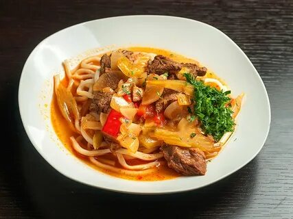 Лагман с овощами и мясом