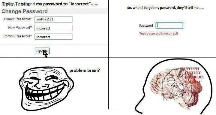 Your current password is incorrect