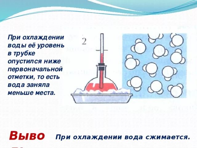 Почему в воде есть воздух. Вода при охлаждении. Нагревание и охлаждение воды. Опыт нагревание и охлаждение воды. Вода сжимается при охлаждении.