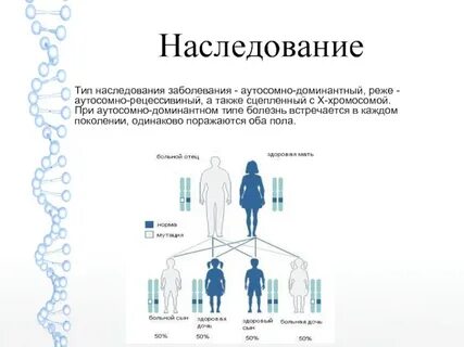 Аутосомный тип наследования заболевания