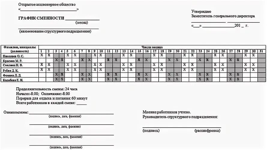 Графики сторожей в школе
