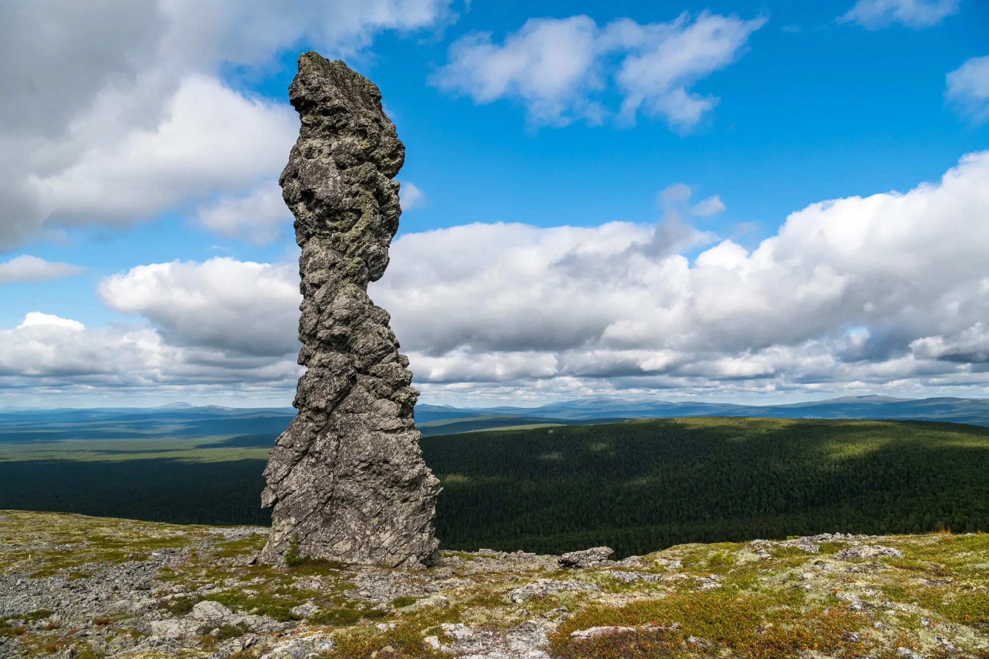 Seven giant stone idols