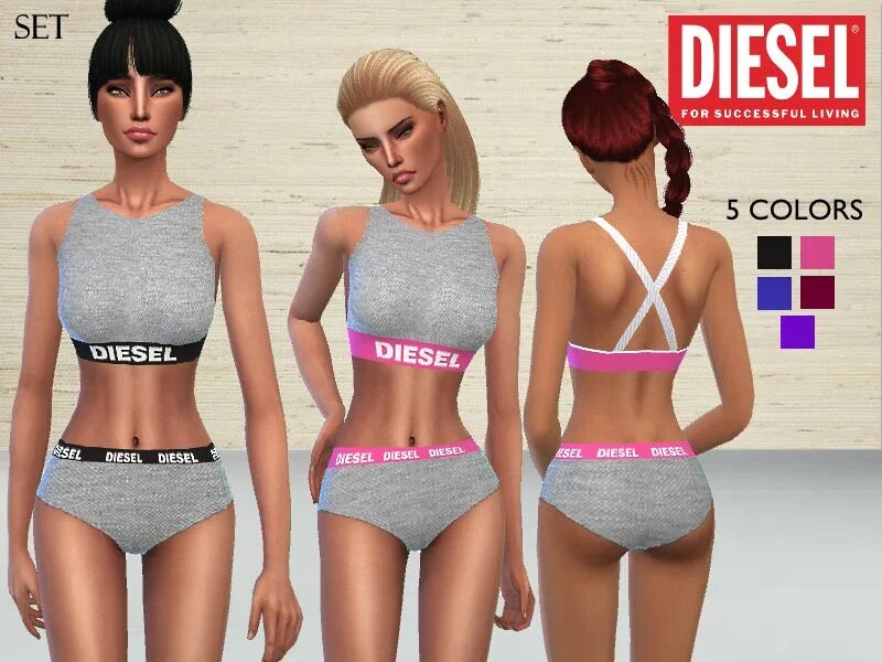 SIMS 4 Diesel. SIMS 4 Bikini. Белье дизель. Дизель одежда женская топ.